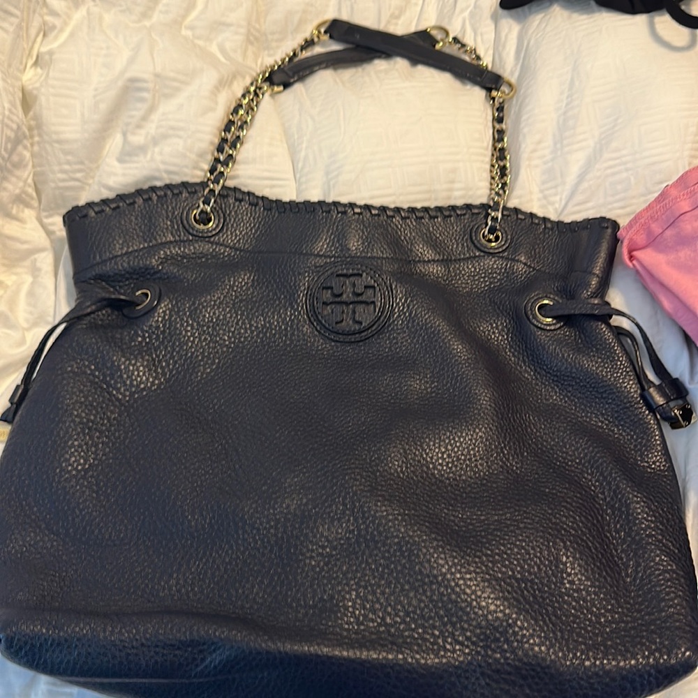 Navy blue authentic Tory Burch tote